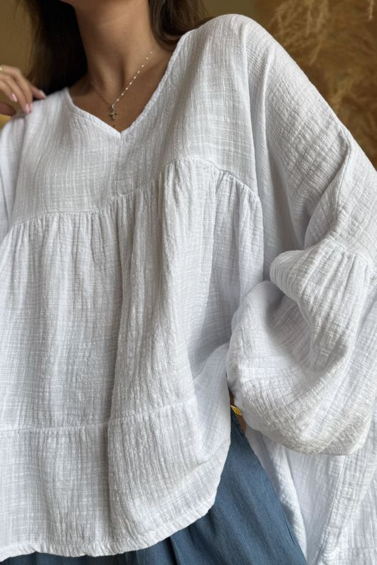 Suri Cushion Cotton Artist Smock White /20=